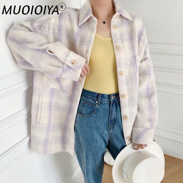 women's wool & blends plaid woolen jacket women loose hem split turn-down collar single breasted coats with pockets autumn winter 2021, Black
women's wool & blends plaid woolen jacket women loose hem split turn-down collar single breasted coats with pockets autumn winter 2021, Black