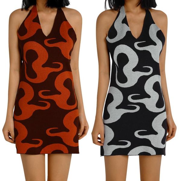 casual dresses summer women sleeveless backless halter dress with chic print knitted jacquard skinny fit stylish slim clothing, Black;gray
casual dresses summer women sleeveless backless halter dress with chic print knitted jacquard skinny fit stylish slim clothing, Black;gray