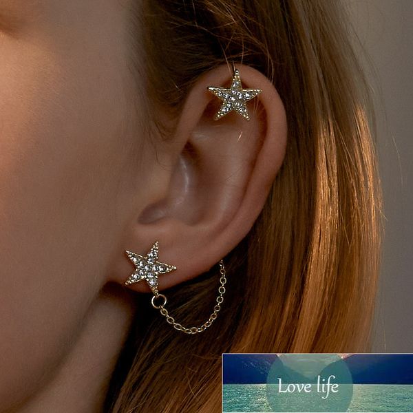 crystal star stud earrings ear clip integrated earrings for women earing jewelry earring pentagram earings kolczyki pendientes  factory pric, Golden;silver
crystal star stud earrings ear clip integrated earrings for women earing jewelry earring pentagram earings kolczyki pendientes  factory pric, Golden;silver