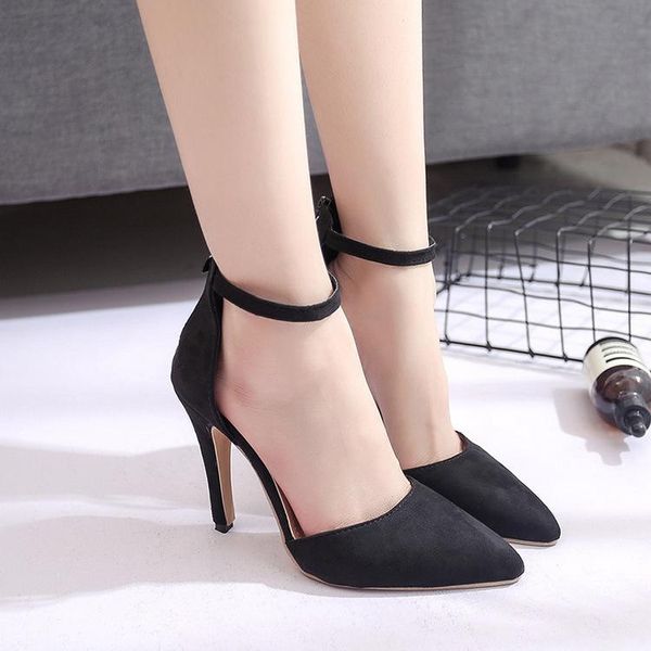 women's thin heel suede shallow back zipper hollow pointed high heels single shoes sandals fashionable and versatile, Black
women's thin heel suede shallow back zipper hollow pointed high heels single shoes sandals fashionable and versatile, Black