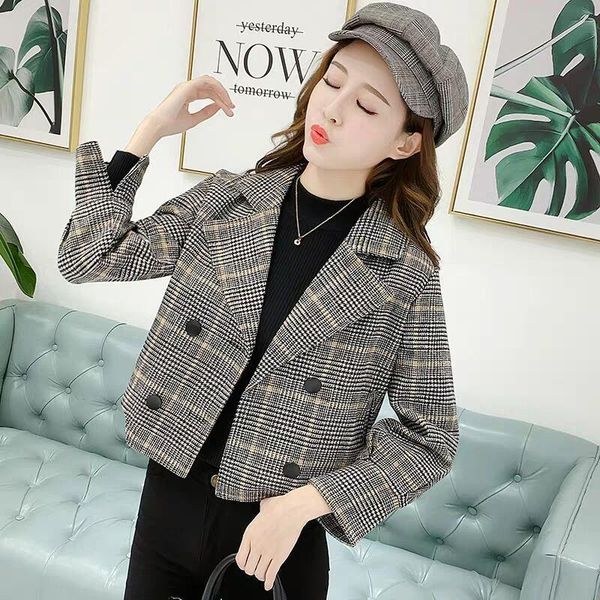 women's jackets mumuzi 2021 plaid coat female autumn and winter suit short style woolen, Black;brown
women's jackets mumuzi 2021 plaid coat female autumn and winter suit short style woolen, Black;brown
