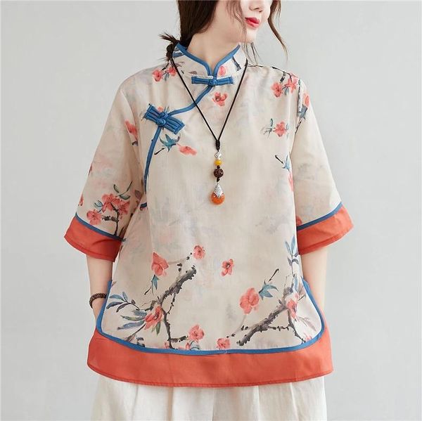 women chinese traditional style cotton linen loose blouses cheongsam female vintage buckle hanfu shirts ethnic clothing, Red
women chinese traditional style cotton linen loose blouses cheongsam female vintage buckle hanfu shirts ethnic clothing, Red