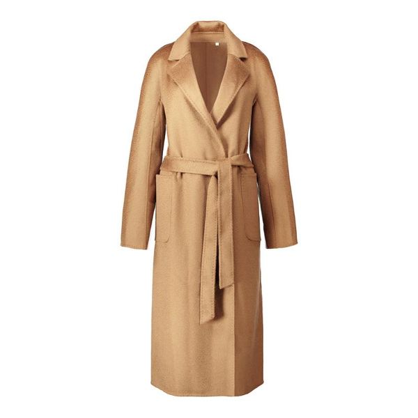 women's wool & blends 2021 autumn winter luxury handmade double-sided tweed wave cashmere coat female, Black
women's wool & blends 2021 autumn winter luxury handmade double-sided tweed wave cashmere coat female, Black