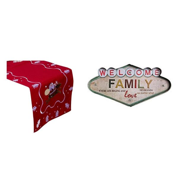 embroidery christmas table cloth 40x180cm flag red & retro wrought iron led lamp bar
embroidery christmas table cloth 40x180cm flag red & retro wrought iron led lamp bar