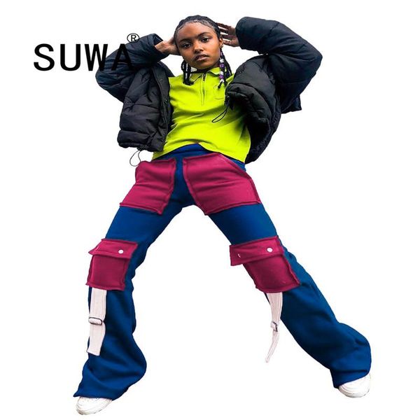 women's pants & capris women fashion streetwear cargo pant color block patchwork high waist jogger sweatpant casual pockets bell bottom, Black;white
women's pants & capris women fashion streetwear cargo pant color block patchwork high waist jogger sweatpant casual pockets bell bottom, Black;white
