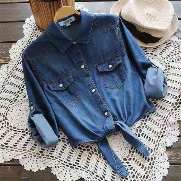 arrival summer korean style women casual turn-down collar single breasted blouse slim three quarter cotton denim shirts w213 210512, White
arrival summer korean style women casual turn-down collar single breasted blouse slim three quarter cotton denim shirts w213 210512, White