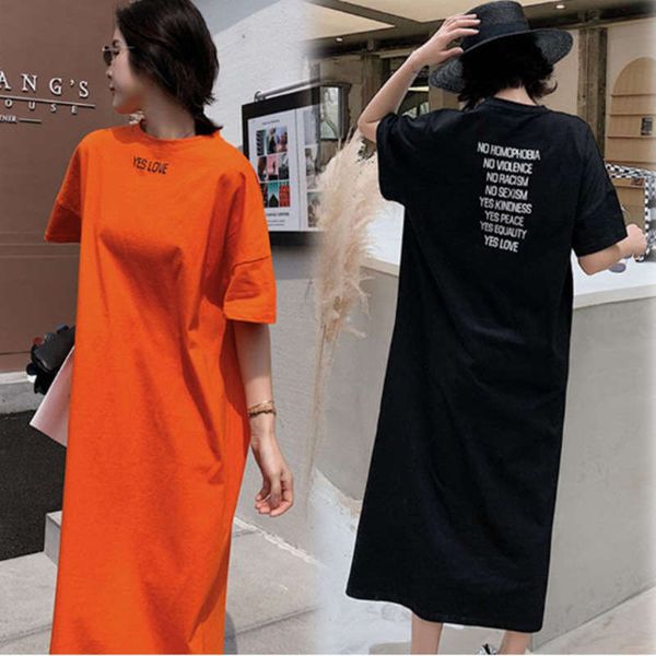 dresses summer cotton casual women's skirt letter print extended loose simple style short sleeve dress, Black;gray
dresses summer cotton casual women's skirt letter print extended loose simple style short sleeve dress, Black;gray