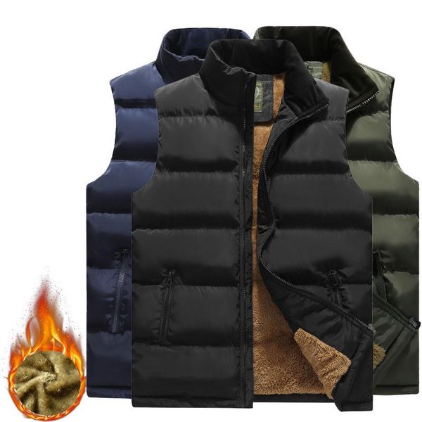 men's vests 2021 stand collar velet lining gilet uomo thick leisure style winter men, Black;white
men's vests 2021 stand collar velet lining gilet uomo thick leisure style winter men, Black;white