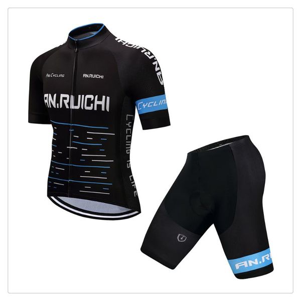 racing sets summer short sleeve cycling ciclismo ropa hombre polyester quick dry anti slip strip bib shorts gel pad road uniforms, Black;blue 
racing sets summer short sleeve cycling ciclismo ropa hombre polyester quick dry anti slip strip bib shorts gel pad road uniforms, Black;blue
