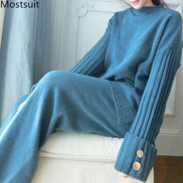 autumn winter women knitted 2 peice sets outfits sweater pullover + wide leg pants suits casual fashion korean 2 piece set 210518, White
autumn winter women knitted 2 peice sets outfits sweater pullover + wide leg pants suits casual fashion korean 2 piece set 210518, White