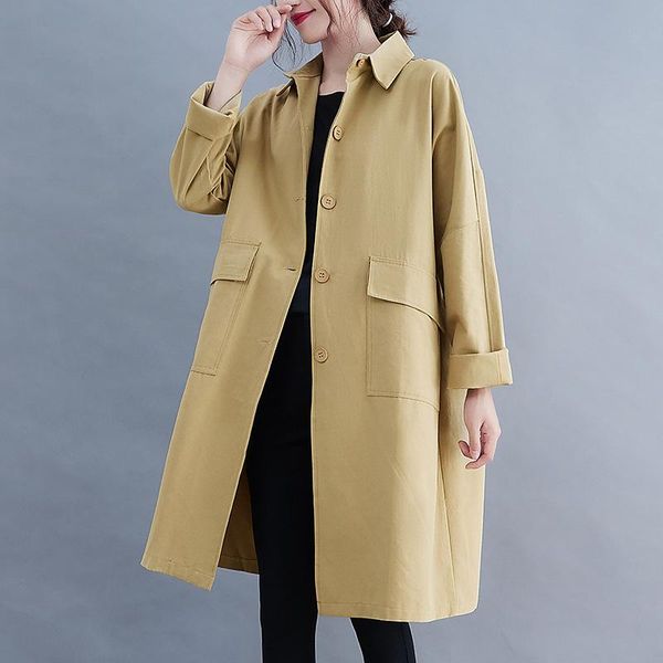 women's trench coats johnature casual simple for women 2021 autumn turn-down collar loose button pockets long, Tan;black
women's trench coats johnature casual simple for women 2021 autumn turn-down collar loose button pockets long, Tan;black
