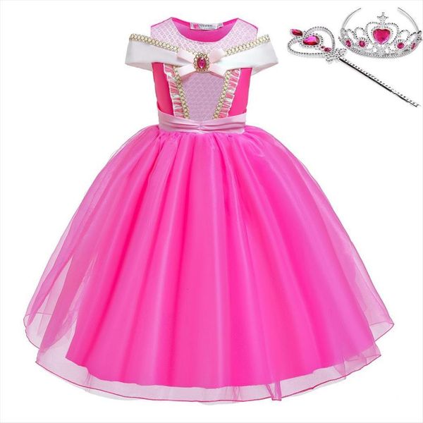 princess little girls cosplay summer girl dresses flower snow queen clothing baby kids beauty clothes customes, Red;yellow