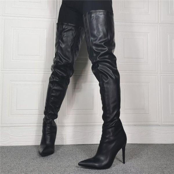 boots 2021 women's thigh high heel stiletto heels faux leather ladies pointed toe over the knee botines mujer, Black
boots 2021 women's thigh high heel stiletto heels faux leather ladies pointed toe over the knee botines mujer, Black