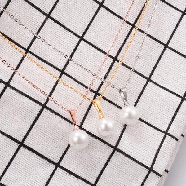 pendant necklaces 1 piece natural pearl 18kgp stainless steel necklace for women gold clavicle chain choker collier jewelry 45cm length, Silver
pendant necklaces 1 piece natural pearl 18kgp stainless steel necklace for women gold clavicle chain choker collier jewelry 45cm length, Silver