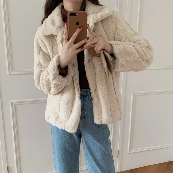 women's jackets women fur jacket 2021 autumn winter luxury loose thick warm short woman streetwear turn down collar black outerwear, Black;brown
women's jackets women fur jacket 2021 autumn winter luxury loose thick warm short woman streetwear turn down collar black outerwear, Black;brown