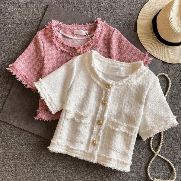 women's jackets streetwear outwear 2021 summer vintage tweed short coat for women sleeve plaid crop casual female, Black;brown
women's jackets streetwear outwear 2021 summer vintage tweed short coat for women sleeve plaid crop casual female, Black;brown