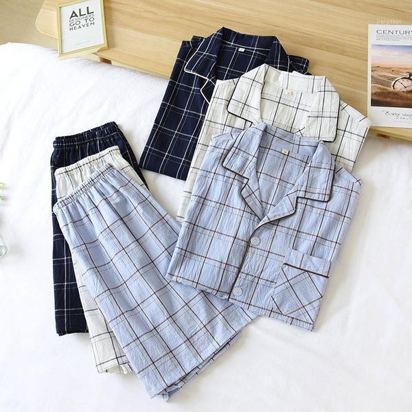 men's sleepwear summer cotton pajamas two-piece large size thin short-sleeved shorts plaid casual home service set sleep wear men, Black;brown
men's sleepwear summer cotton pajamas two-piece large size thin short-sleeved shorts plaid casual home service set sleep wear men, Black;brown