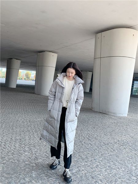 winter women down knee long high collar drawstring waist thin warm coat white goose jacket light, Black
winter women down knee long high collar drawstring waist thin warm coat white goose jacket light, Black
