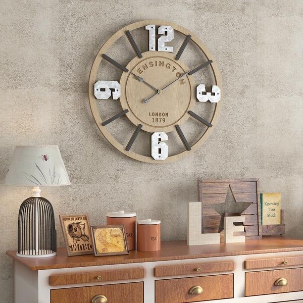 wall clocks 50cm 19.7" oversized large round wood clock with silent movement 
wall clocks 50cm 19.7" oversized large round wood clock with silent movement