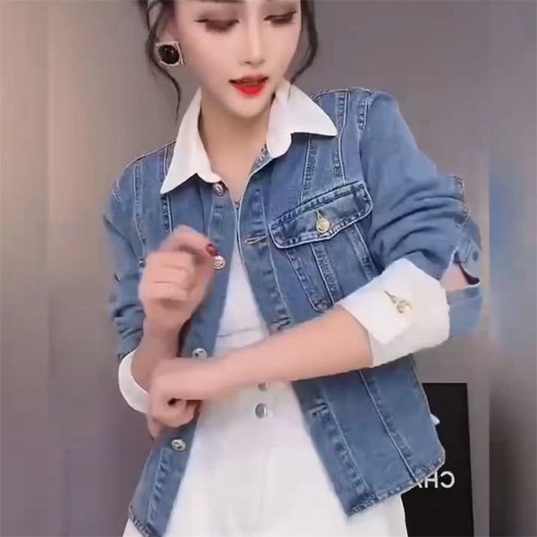 2021 autumn fashion design sense of contrast color stitching stand collar motorcycle coat women's minority versatile denim, Black
2021 autumn fashion design sense of contrast color stitching stand collar motorcycle coat women's minority versatile denim, Black