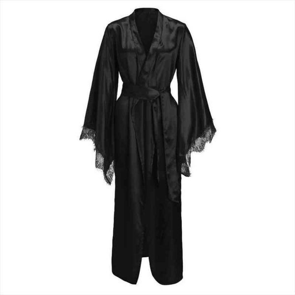 Women Lace Satin Kimono Nightdress Long Robe Sexy Bathrobe Lingerie Belt Sexy Sleepwear Ladies Fashion Summer Black, Black;red
Women Lace Satin Kimono Nightdress Long Robe Sexy Bathrobe Lingerie Belt Sexy Sleepwear Ladies Fashion Summer Black, Black;red