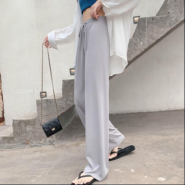 women capris high waist soft comfort pants summer slacks ice silk full length long trousers female, Black;white
women capris high waist soft comfort pants summer slacks ice silk full length long trousers female, Black;white