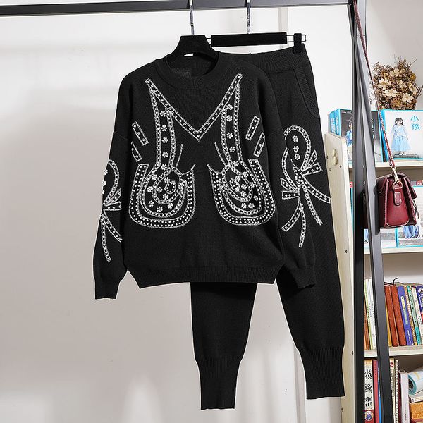 pant autumn fashion knit suit beading embroidery sweater pencil pants women outfits black gray knitted tracksuit female two piece set, White
pant autumn fashion knit suit beading embroidery sweater pencil pants women outfits black gray knitted tracksuit female two piece set, White