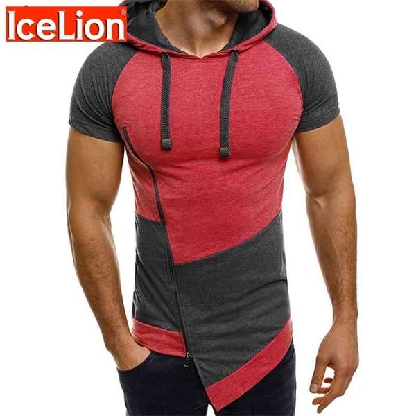icelion summer hooded short sleeve t shirt men fashion oblique zipper hit color patchwork t-shirt slim fit men's tshirt 210324, White;black
icelion summer hooded short sleeve t shirt men fashion oblique zipper hit color patchwork t-shirt slim fit men's tshirt 210324, White;black