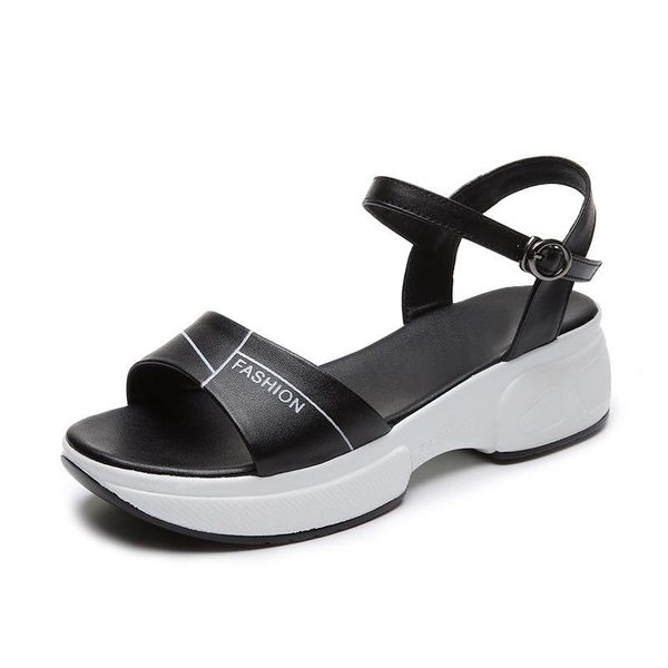 summer fashion muffin thick bottom word buckle simple sandals women leather wedge heel platform casual shoes, Black
summer fashion muffin thick bottom word buckle simple sandals women leather wedge heel platform casual shoes, Black