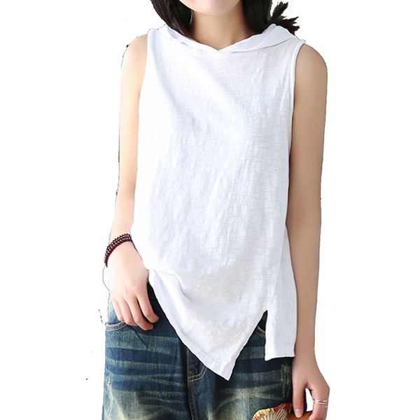women cotton hooded tees tanks t shirt sleeveless for ladies fashion casual loose for summer t111 210319, Black
women cotton hooded tees tanks t shirt sleeveless for ladies fashion casual loose for summer t111 210319, Black