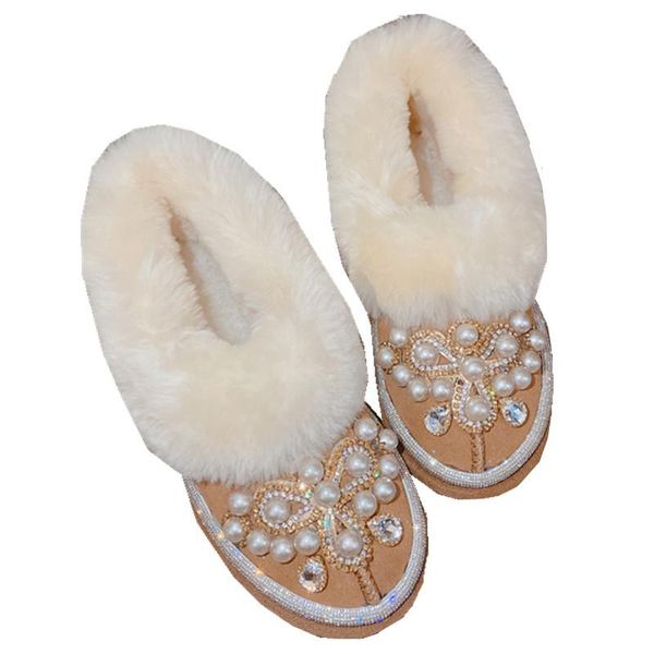 boots 2021 winter cow suede fur women snow luxury pearls rhinestone ladies ankle booties non-slip warm plush shoes female, Black
boots 2021 winter cow suede fur women snow luxury pearls rhinestone ladies ankle booties non-slip warm plush shoes female, Black