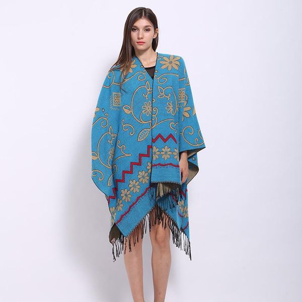 scarves national style cashmere pashmina women's winter poncho thick tassel shawl wrap two sides scarf blanket for lady warm, Blue;gray
scarves national style cashmere pashmina women's winter poncho thick tassel shawl wrap two sides scarf blanket for lady warm, Blue;gray