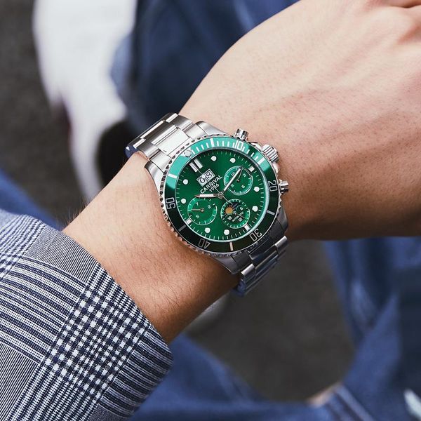 wristwatches carnival fashion green dial men watch automatic mechanical watches stainless steel luminous male clock relogio masculino, Slivery;brown
wristwatches carnival fashion green dial men watch automatic mechanical watches stainless steel luminous male clock relogio masculino, Slivery;brown