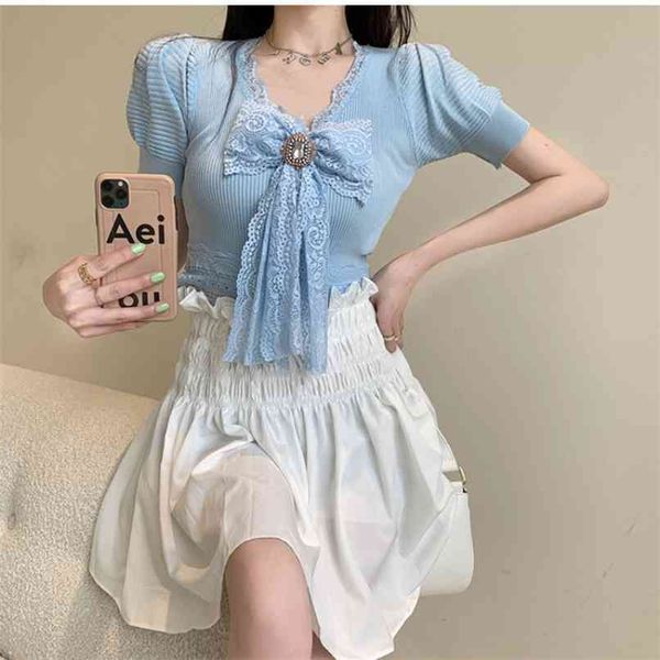knitwear thin cardigan coat women's summer design short style temperament bow tie foreign sleeve lace 210529, White
knitwear thin cardigan coat women's summer design short style temperament bow tie foreign sleeve lace 210529, White