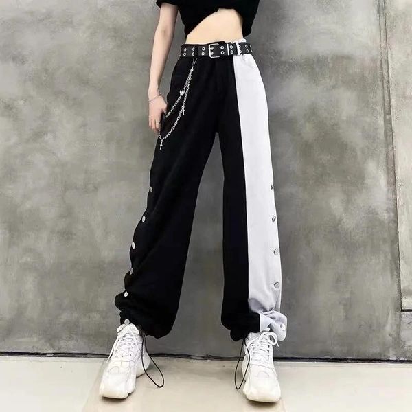 women's pants & capris arrival women fashion contrast cargo female elastic waist wide leg trousers ladies korean high street pant plus, Black;white
women's pants & capris arrival women fashion contrast cargo female elastic waist wide leg trousers ladies korean high street pant plus, Black;white