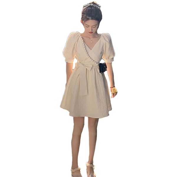 summer elegant dress women fashion sweet bow puff sleeves v-neck solid color slim black dressed female lr1387 210531, Black;gray
summer elegant dress women fashion sweet bow puff sleeves v-neck solid color slim black dressed female lr1387 210531, Black;gray