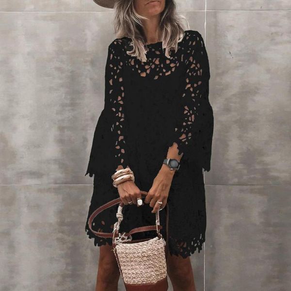 casual dresses 1 set sling dress cover-up lace flare sleeve women see through patchwork for dating, Black;gray
casual dresses 1 set sling dress cover-up lace flare sleeve women see through patchwork for dating, Black;gray