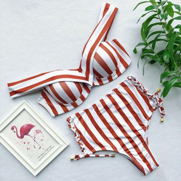 women's swimwear hirigin stripe bikini sets women push up padded bra biquini high waist thong swimsuit female beachwear bath suit, White;black
women's swimwear hirigin stripe bikini sets women push up padded bra biquini high waist thong swimsuit female beachwear bath suit, White;black
