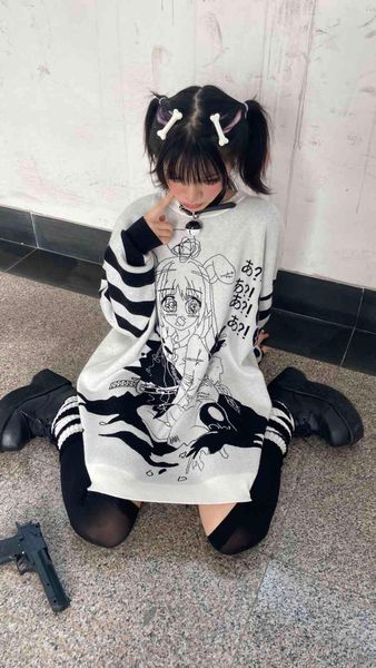 women's sweaters arrival harajuku sweater autumn winter punk gothic loose jumper casual chic woman x9rc, White;black
women's sweaters arrival harajuku sweater autumn winter punk gothic loose jumper casual chic woman x9rc, White;black