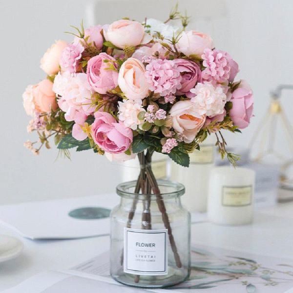 silk artificial flowers tea rose hydrangea daisy autumn hybrid bouquet vases for home decor wedding decoration fake decorative & wreaths
silk artificial flowers tea rose hydrangea daisy autumn hybrid bouquet vases for home decor wedding decoration fake decorative & wreaths
