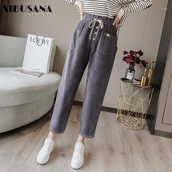 women's pants & capris xibusana 2021 winter cotton loose lace up corduroy harem lady vintage solid buttons pockets trousers plus size 3, Black;white
women's pants & capris xibusana 2021 winter cotton loose lace up corduroy harem lady vintage solid buttons pockets trousers plus size 3, Black;white