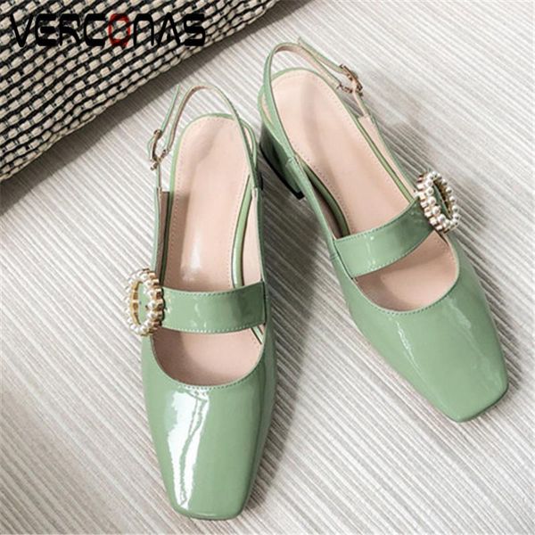 dress shoes verconas 2021 woman sandals pumps classic design genuine leather pearl decoration square toe heeled, Black
dress shoes verconas 2021 woman sandals pumps classic design genuine leather pearl decoration square toe heeled, Black