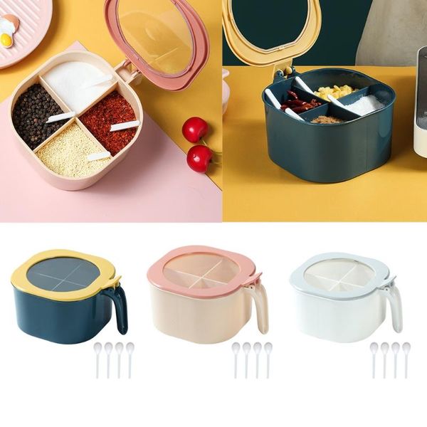 storage bottles & jars nordic style plastic spice pots 4 compartment condiment box multi-grid seasoning bottle container organizer
storage bottles & jars nordic style plastic spice pots 4 compartment condiment box multi-grid seasoning bottle container organizer