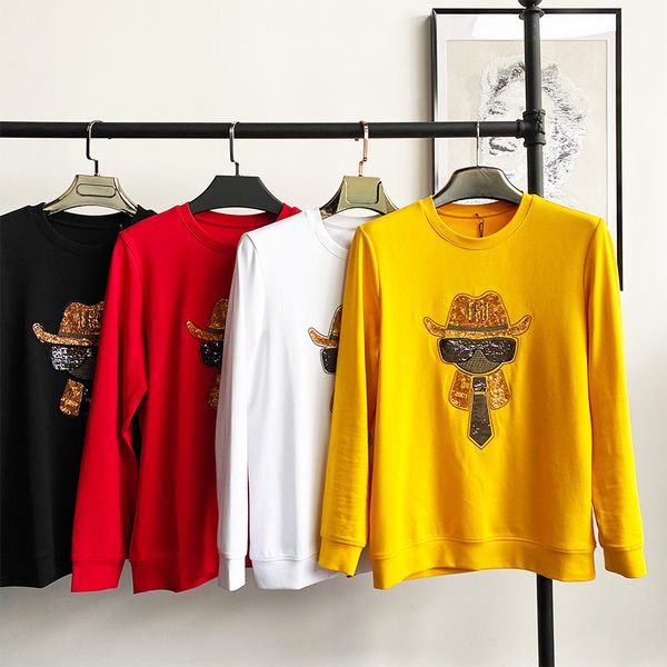 fashion fleece hoodies men's sweater lao foye sequin embroidery round neck pullover long sleeve base shirt european brand, Black
fashion fleece hoodies men's sweater lao foye sequin embroidery round neck pullover long sleeve base shirt european brand, Black