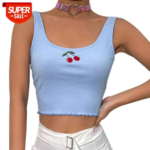 cotton ribbed cherry embroidery tank sweet fashion cropped sleeveless summer vest 2019 new crop clothing #9n6m, White
cotton ribbed cherry embroidery tank sweet fashion cropped sleeveless summer vest 2019 new crop clothing #9n6m, White