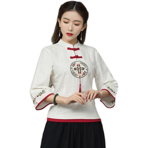 ethnic clothing 2021 chinese retro style improved cheongsam cotton and linen fabric qipao collar hanfu suit blouse for women, Red
ethnic clothing 2021 chinese retro style improved cheongsam cotton and linen fabric qipao collar hanfu suit blouse for women, Red