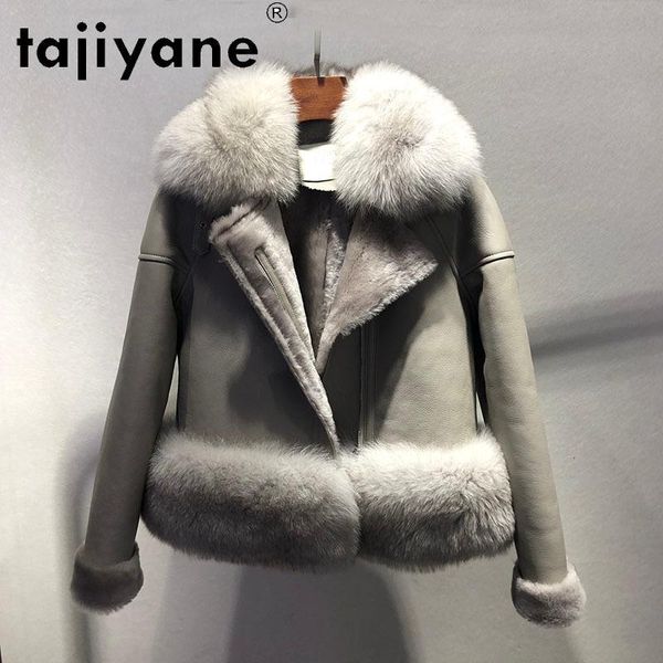 women's fur & faux tajiyane genuine leather jacket sheepskin coats woman real wool women coat collar jackets mujer parkas tn1656, Black
women's fur & faux tajiyane genuine leather jacket sheepskin coats woman real wool women coat collar jackets mujer parkas tn1656, Black