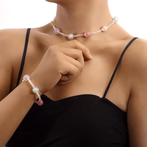 chokers bohemian handmade acrylic crystal bead round choker chain necklace bracelet set for women girl party fashion jewelry gift, Golden;silver
chokers bohemian handmade acrylic crystal bead round choker chain necklace bracelet set for women girl party fashion jewelry gift, Golden;silver