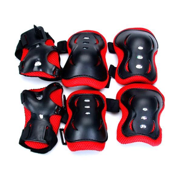 elbow & knee pads durable kid cycling roller skating wrist protective set (black+red), Black;gray 
elbow & knee pads durable kid cycling roller skating wrist protective set (black+red), Black;gray