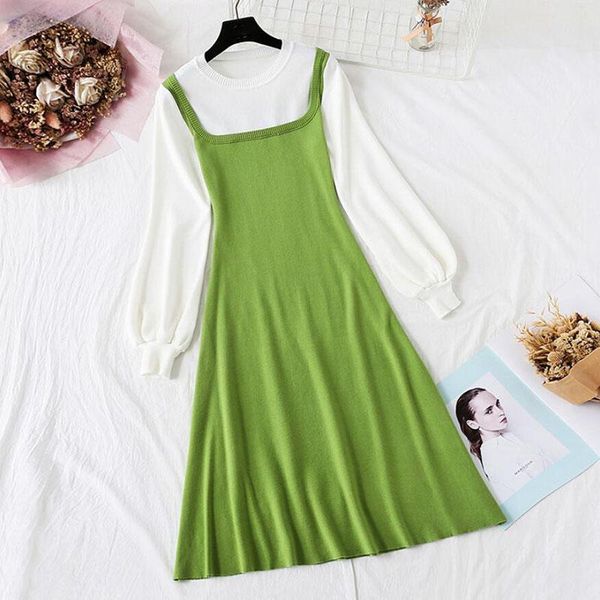 casual dresses long knit patchwork women sweater dress thick warm winter knitted female lantern sleeve o-neck a line office lady, Black;gray
casual dresses long knit patchwork women sweater dress thick warm winter knitted female lantern sleeve o-neck a line office lady, Black;gray